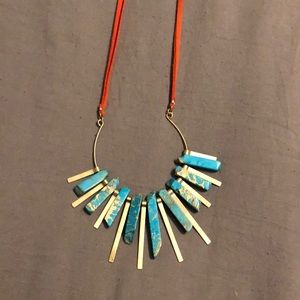 Anthropologie long turquoise necklace